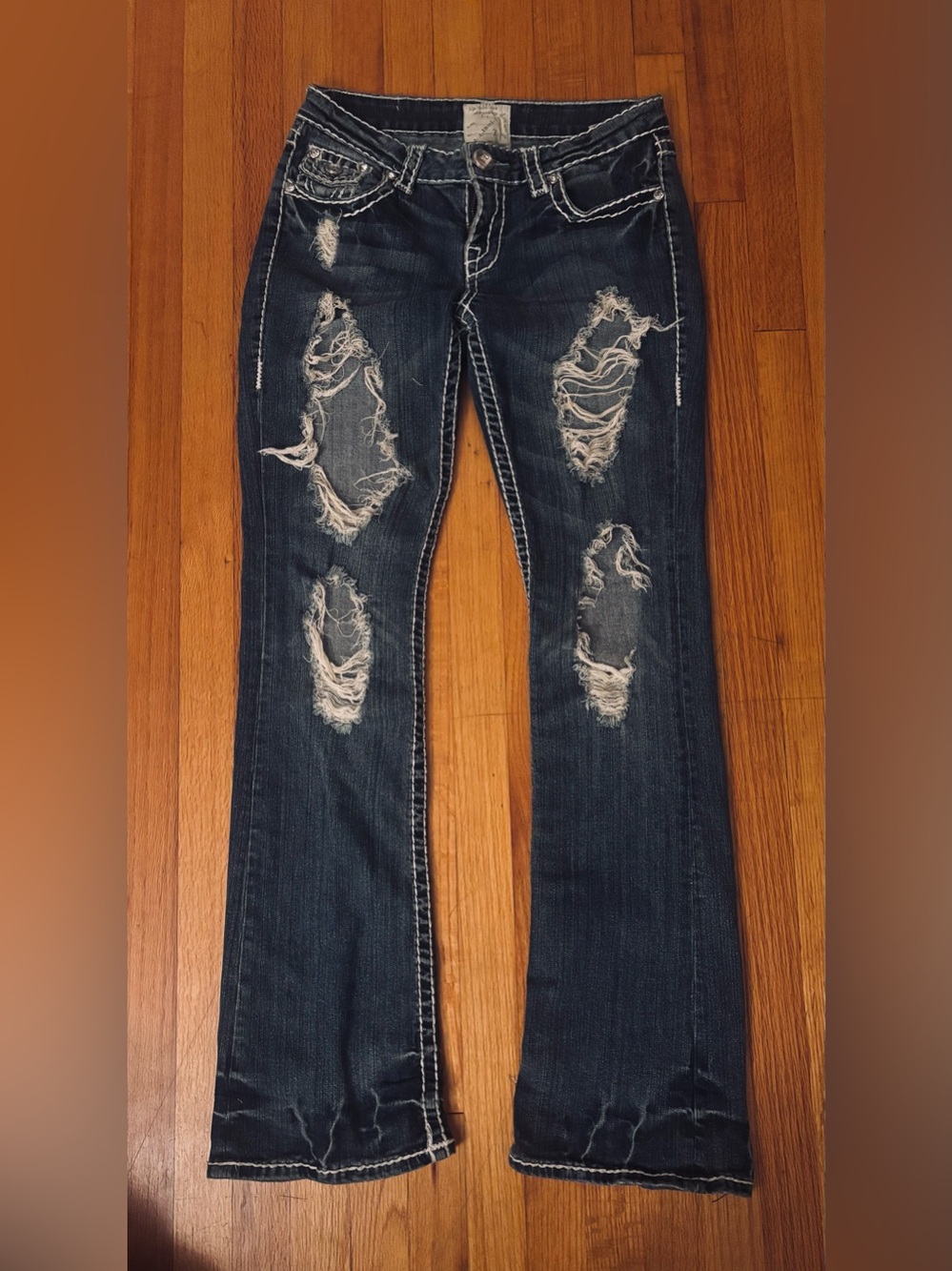 Y2K LA Idol USA Distressed Jeans Size 7